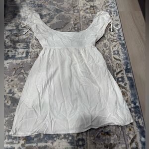 La Hearts White Off-Shoulder Mini Dress